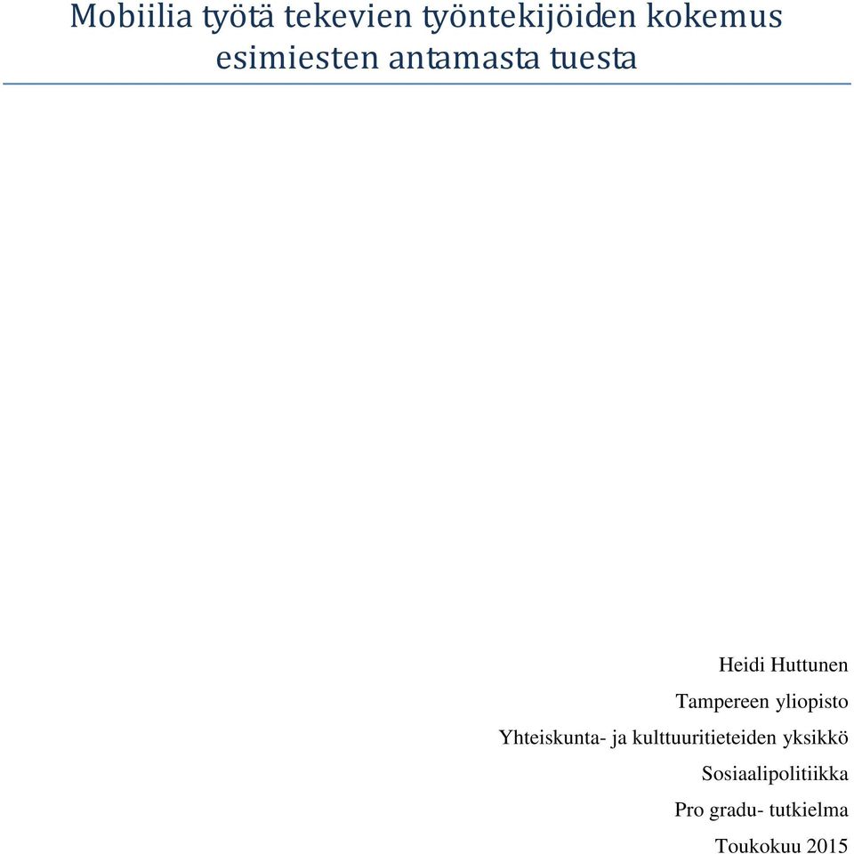 Tampereen yliopisto Yhteiskunta- ja