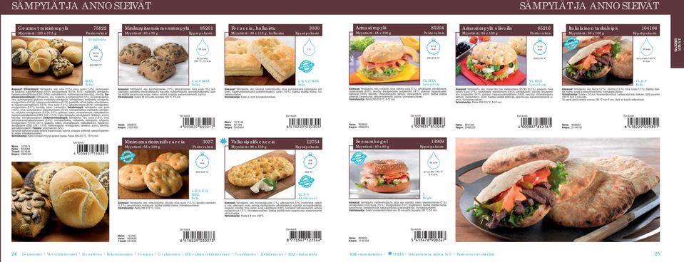 10 1 h 8-10 200-210 C 8-10 200-210 C 30 tai paista 180 C 6 BAKERY LEIVÄT KULÄ Ainesosat: Oliivisämpylä: Vehnäjauho, vesi, oliivi (12 %), hiiva, suola (1,2 %), jauhonparanne [glukoosi, sakeuttamisaine