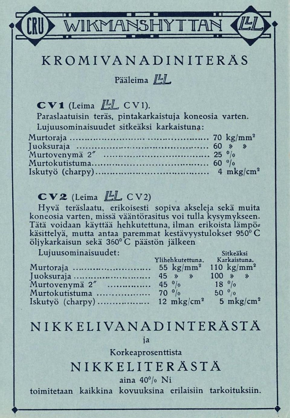 sopiva akseleja sekä muita koneosia varten, missä vääntörasitus voi tulla kysymykseen.