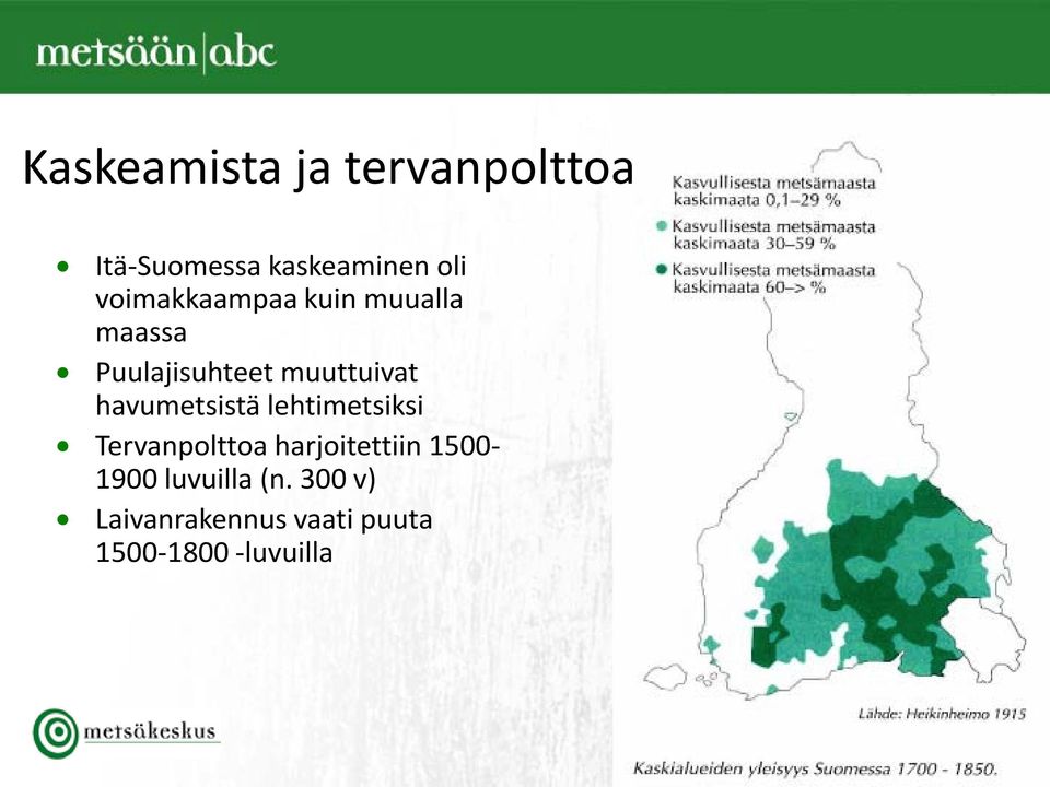 havumetsistä lehtimetsiksi Tervanpolttoa harjoitettiin