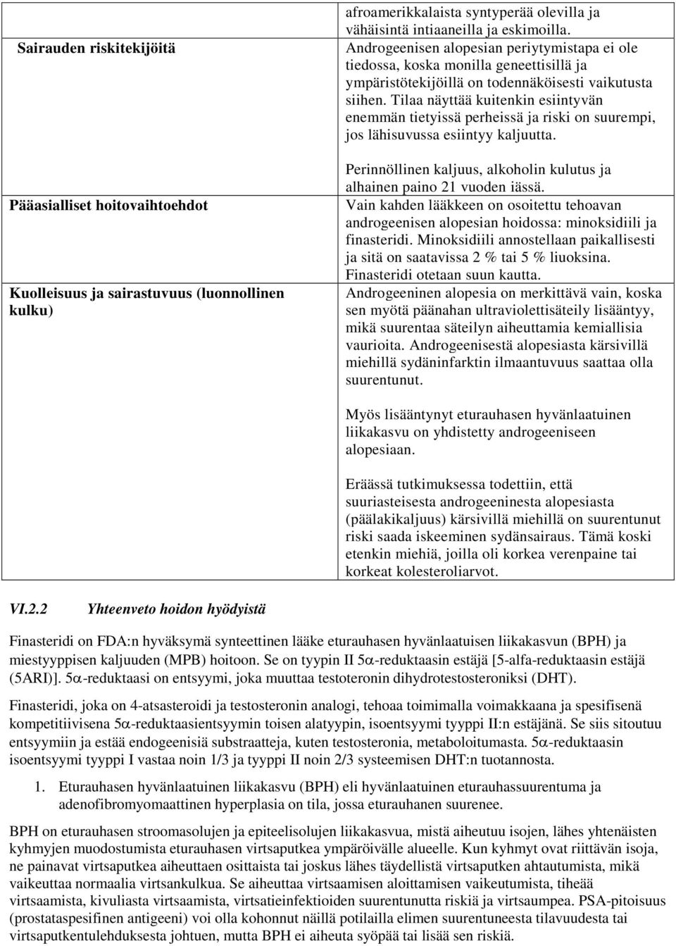 Tilaa näyttää kuitenkin esiintyvän enemmän tietyissä perheissä ja riski on suurempi, jos lähisuvussa esiintyy kaljuutta. Perinnöllinen kaljuus, alkoholin kulutus ja alhainen paino 21 vuoden iässä.