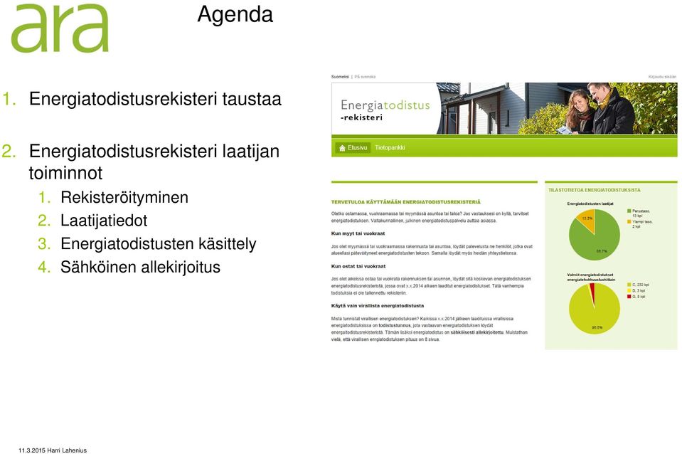 Rekisteröityminen 2. Laatijatiedot 3.