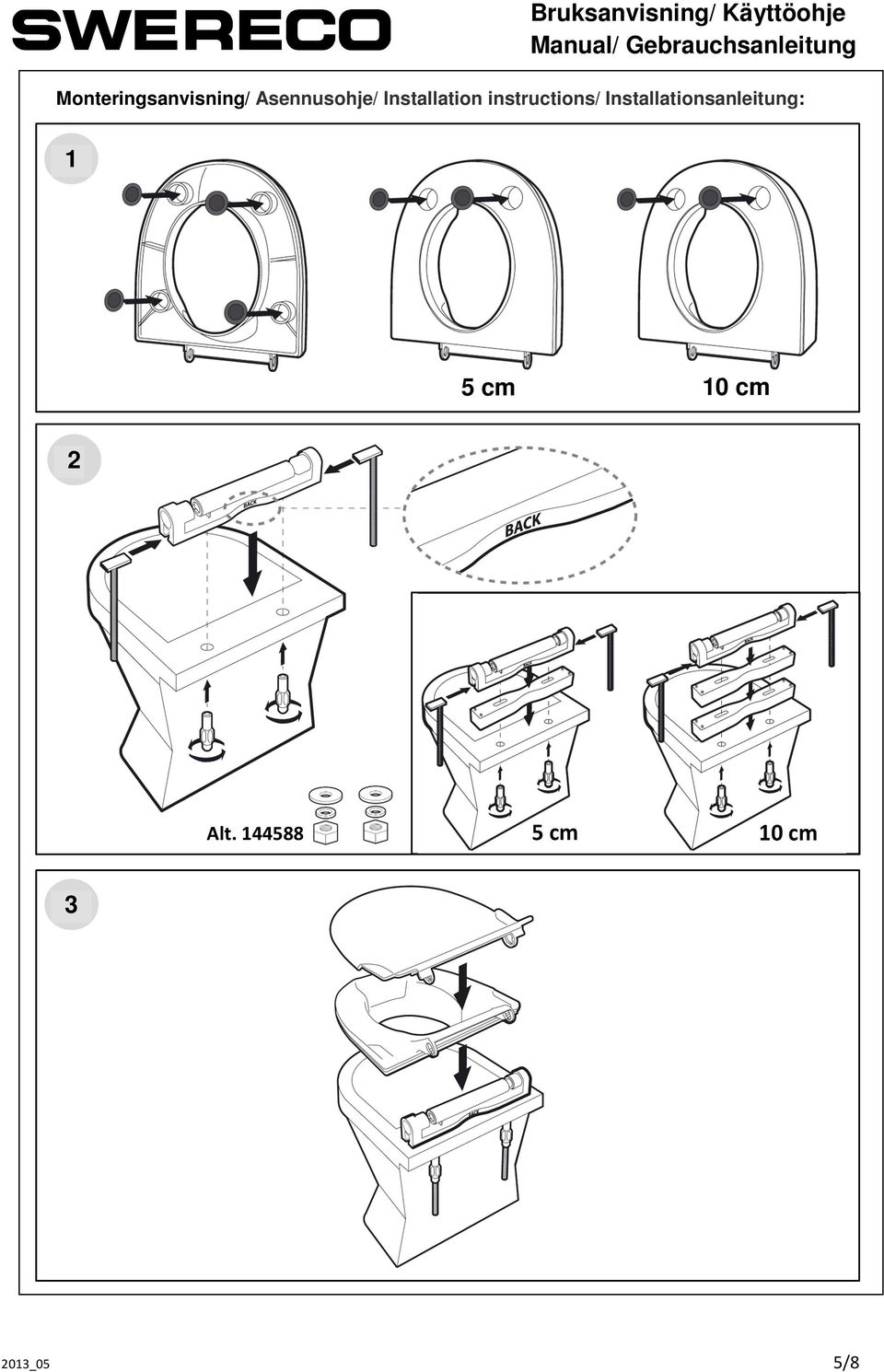 Installationsanleitung: 1 5 cm 10