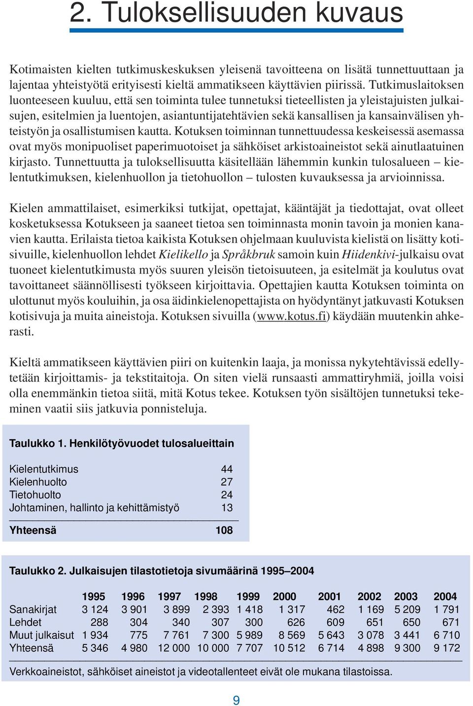 yhteistyön ja osallistumisen kautta. Kotuksen toiminnan tunnettuudessa keskeisessä asemassa ovat myös monipuoliset paperimuotoiset ja sähköiset arkistoaineistot sekä ainutlaatuinen kirjasto.