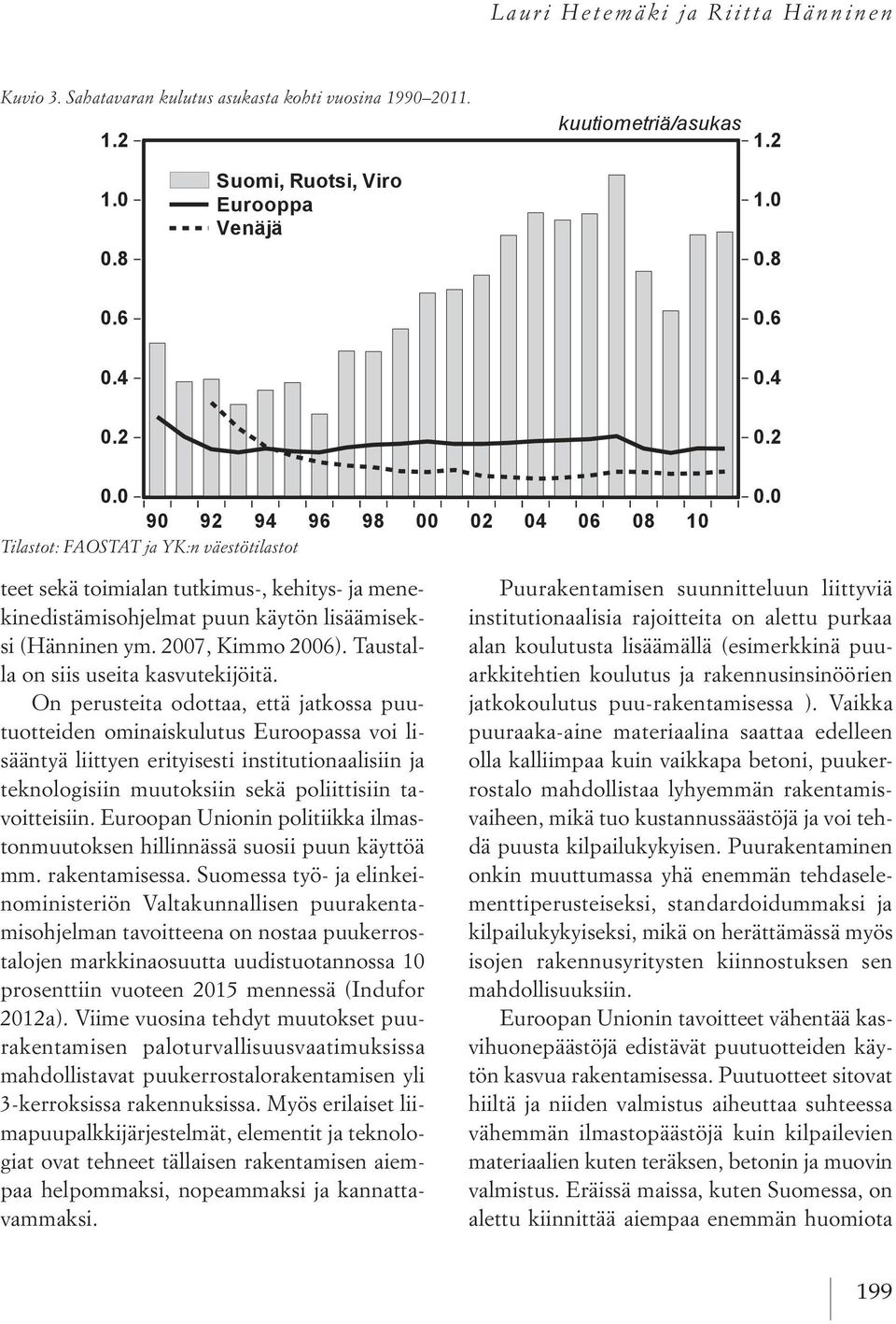 0 teet sekä toimialan tutkimus-, kehitys- ja menekinedistämisohjelmat puun käytön lisäämiseksi (Hänninen ym. 2007, Kimmo 2006). Taustalla on siis useita kasvutekijöitä.