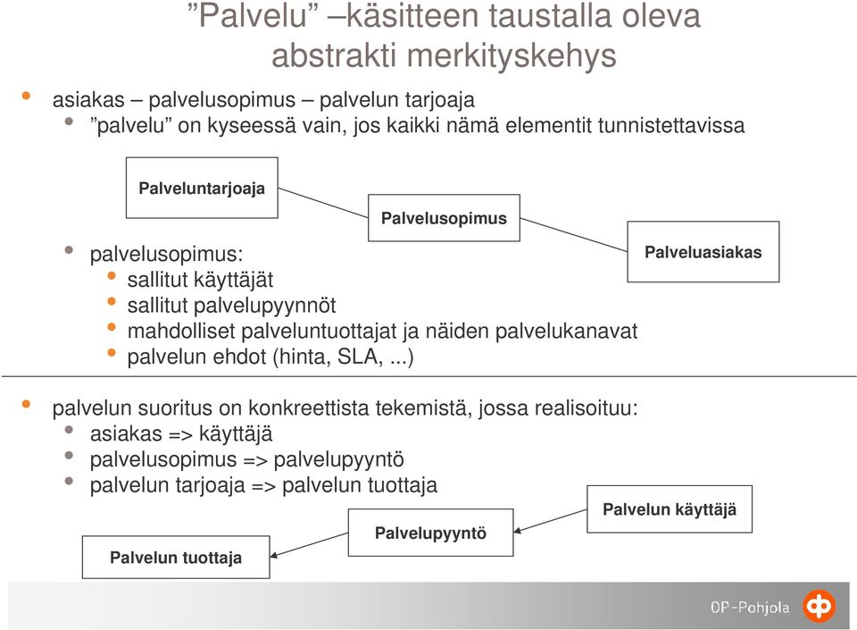 näiden palvelukanavat palvelun ehdot (hinta, SLA,.