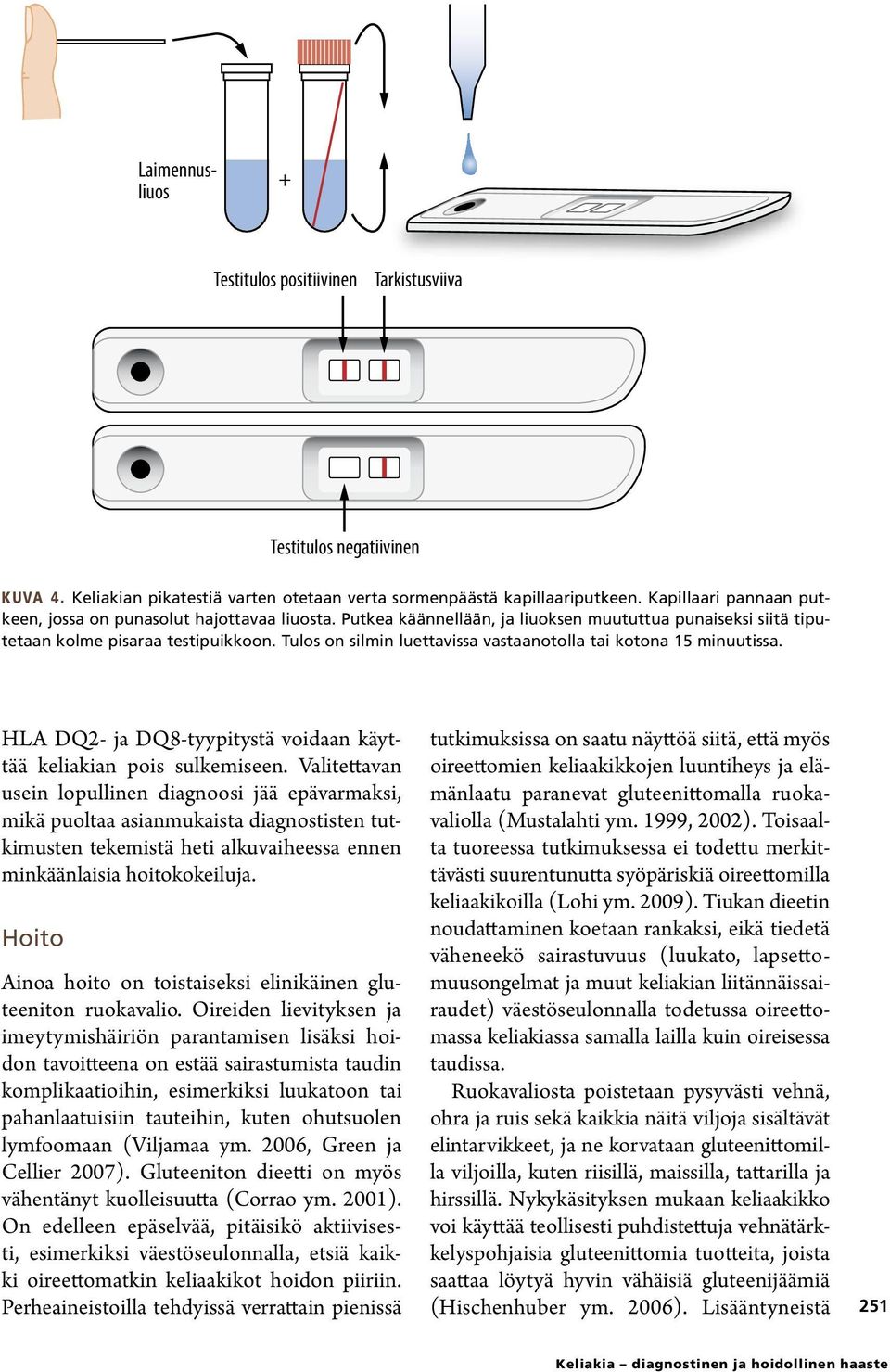 Tulos on silmin luettavissa vastaanotolla tai kotona 15 minuutissa. HLA DQ2- ja DQ8-tyypitystä voidaan käyttää keliakian pois sulkemiseen.