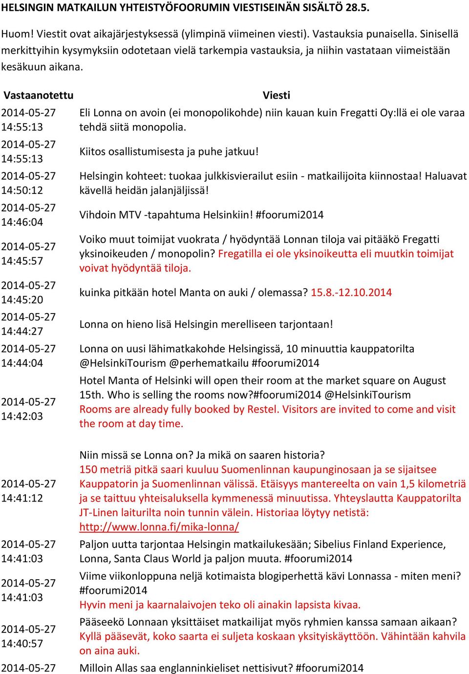 Vastaanotettu 14:55:13 14:55:13 14:50:12 14:46:04 14:45:57 14:45:20 14:44:27 14:44:04 14:42:03 Viesti Eli Lonna on avoin (ei monopolikohde) niin kauan kuin Fregatti Oy:llä ei ole varaa tehdä siitä