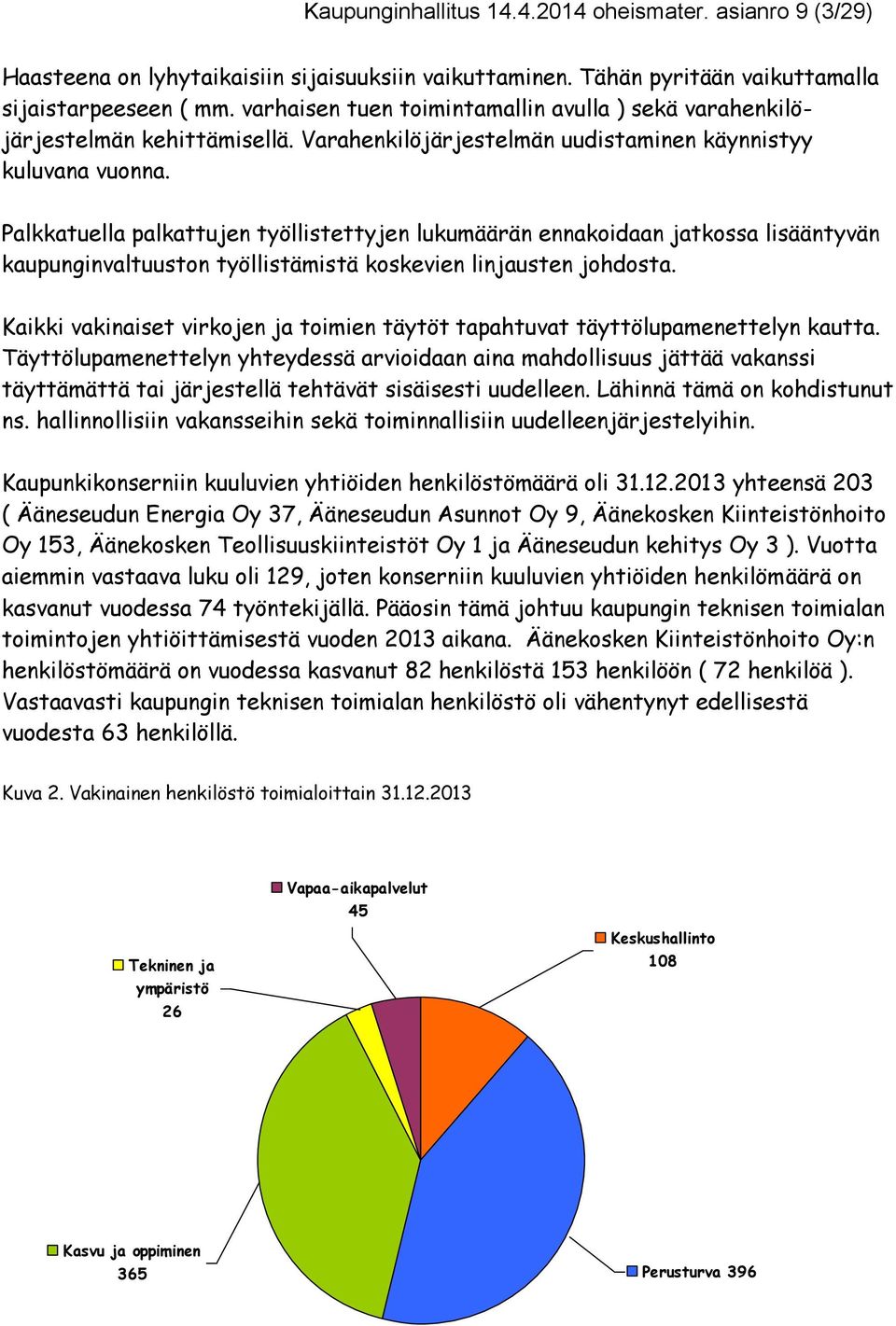 Palkkatuella palkattujen työllistettyjen lukumäärän ennakoidaan jatkossa lisääntyvän kaupunginvaltuuston työllistämistä koskevien linjausten johdosta.