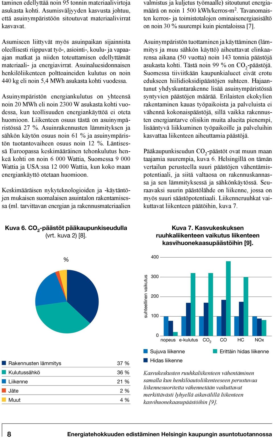 Asuinaluesidonnaisen henkilöliikenteen polttoaineiden kulutus on noin 440 kg eli noin 5,4 MWh asukasta kohti vuodessa.