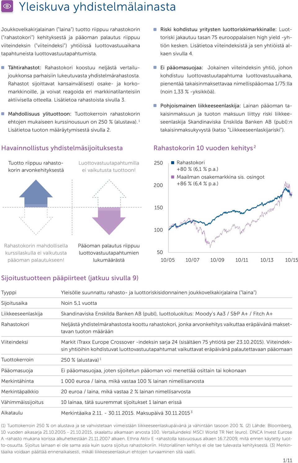 Rahastot sijoittavat kansainvälisesti osake- ja korkomarkkinoille, ja voi vat reagoida eri markkinatilanteisiin aktiivisella otteella. Lisätietoa rahastoista sivulla 3.