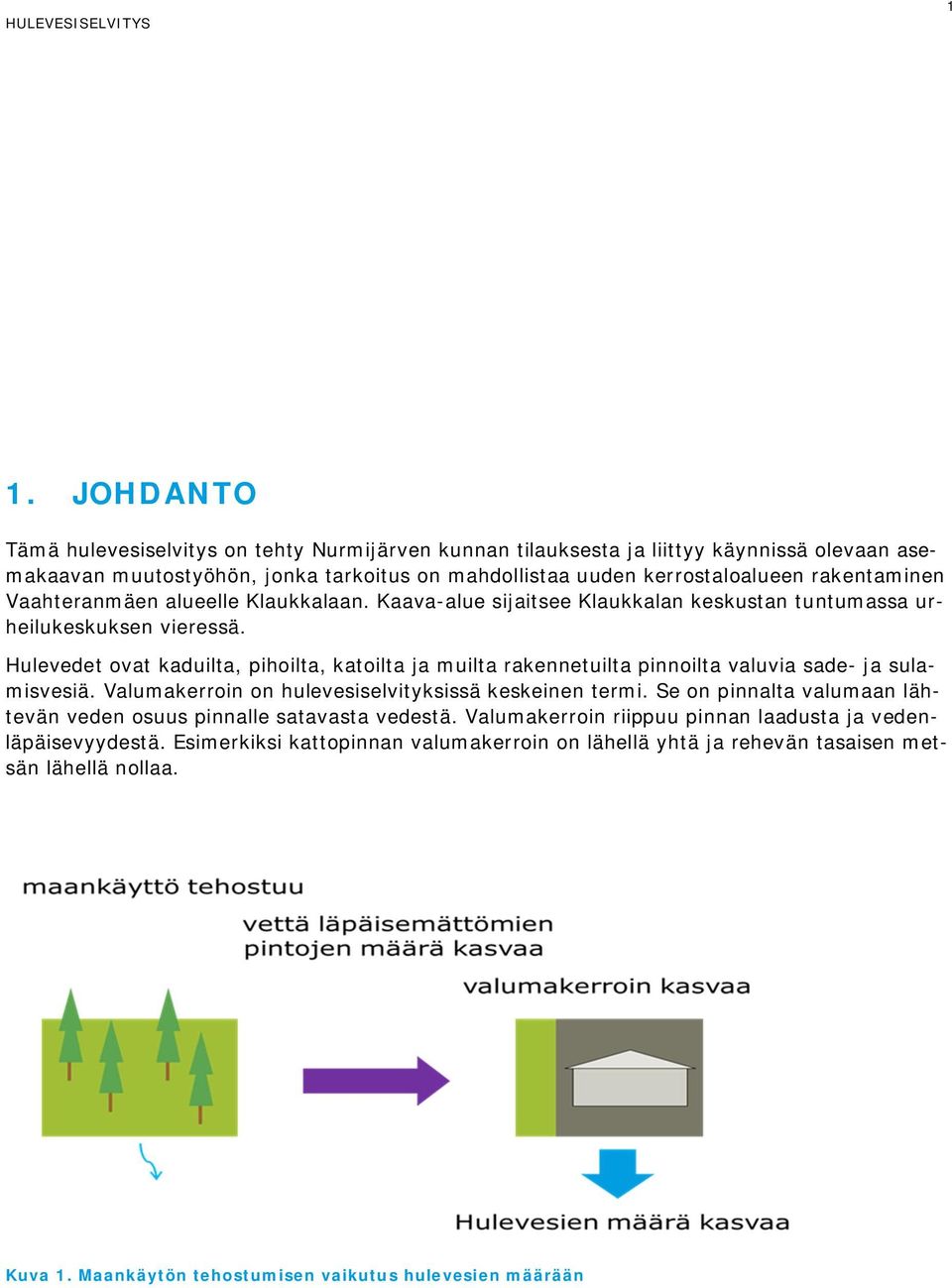 Vaahteranmäen alueelle Klaukkalaan. Kaava-alue sijaitsee Klaukkalan keskustan tuntumassa urheilukeskuksen vieressä.