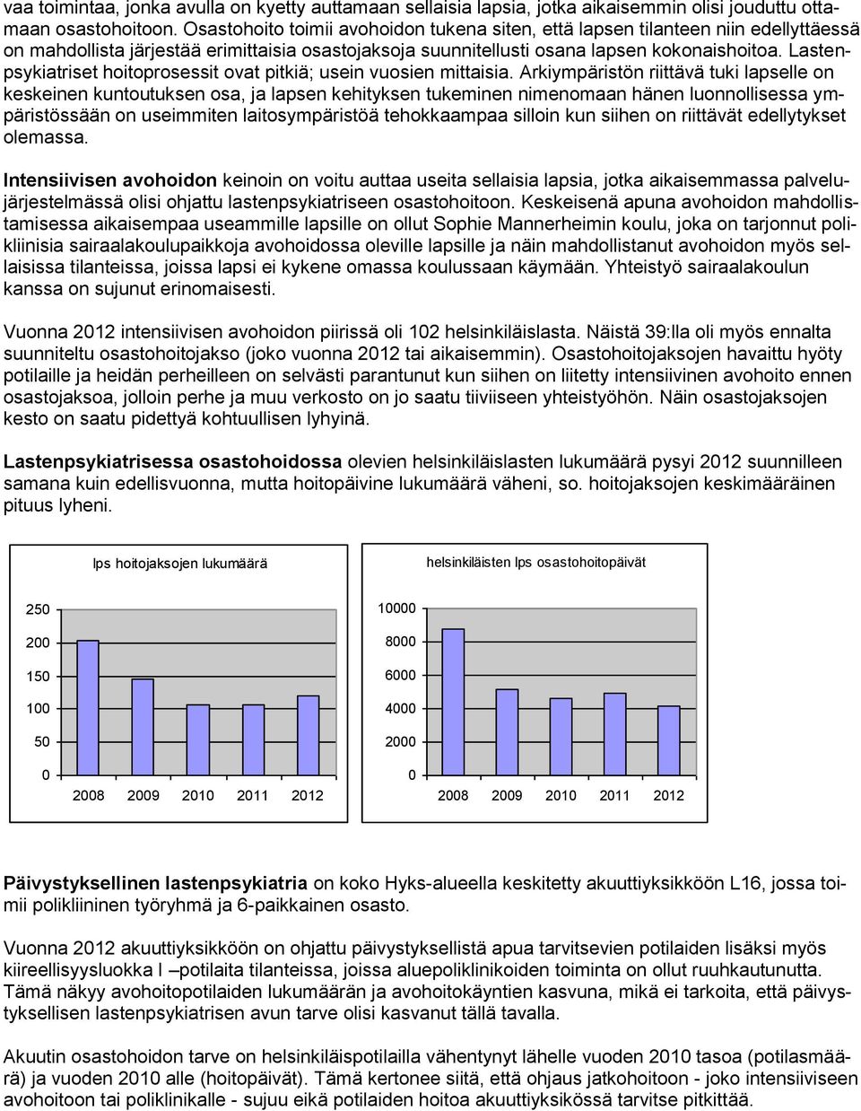 Lastenpsykiatriset hoitoprosessit ovat pitkiä; usein vuosien mittaisia.