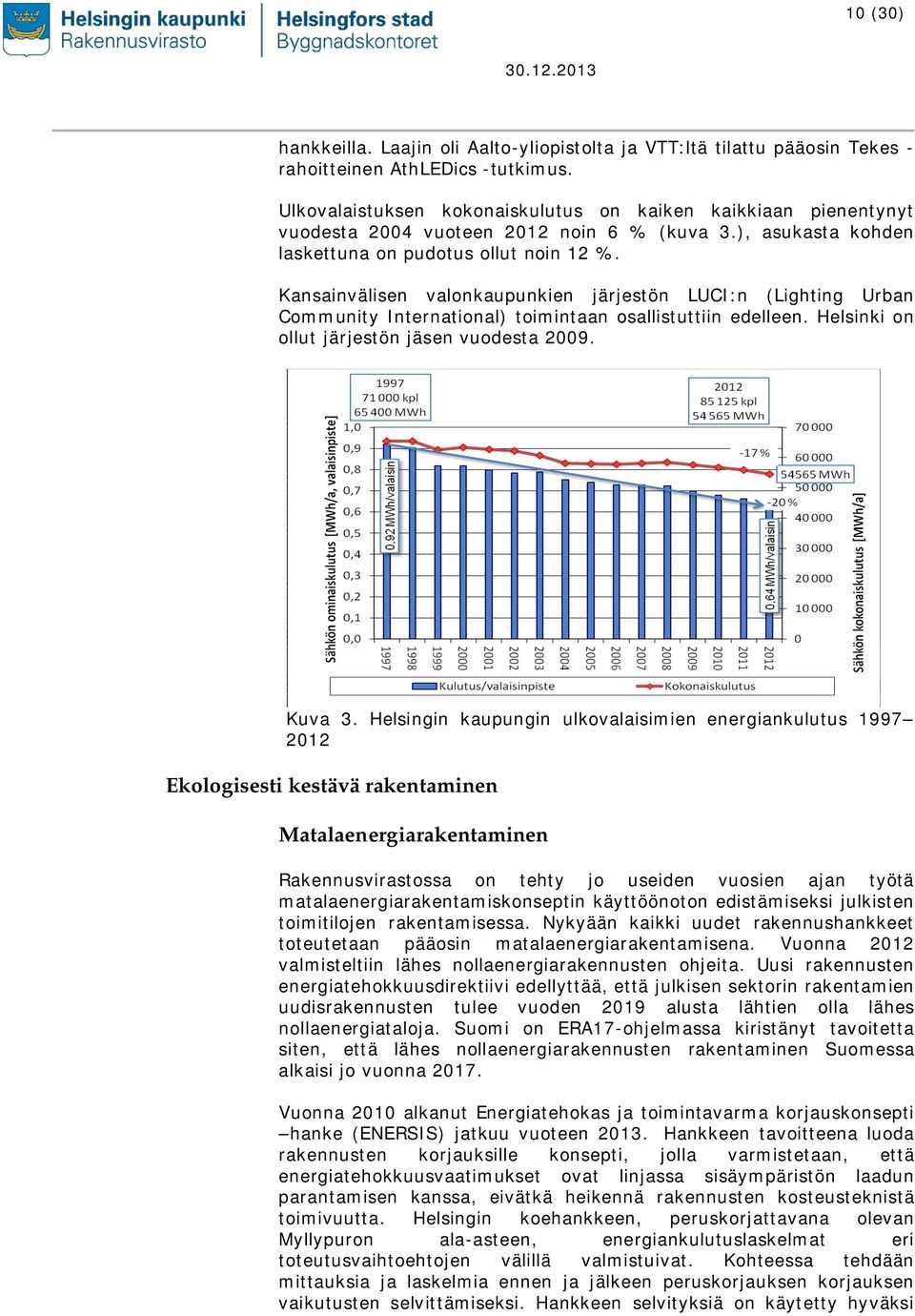 Kansainvälisen valonkaupunkien järjestön LUCI:n (Lighting Urban Community International) toimintaan osallistuttiin edelleen. Helsinki on ollut järjestön jäsen vuodesta 2009. Kuva 3.