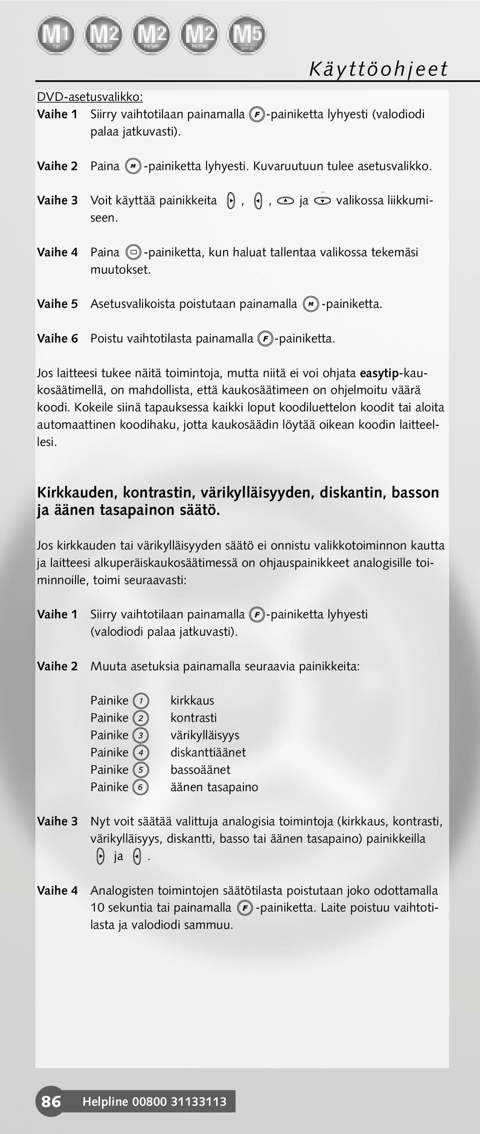 Vaihe 6 Poistu vaihtotilasta painamalla -painiketta.