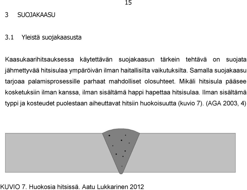 ympäröivän ilman haitallisilta vaikutuksilta. Samalla suojakaasu tarjoaa palamisprosessille parhaat mahdolliset olosuhteet.