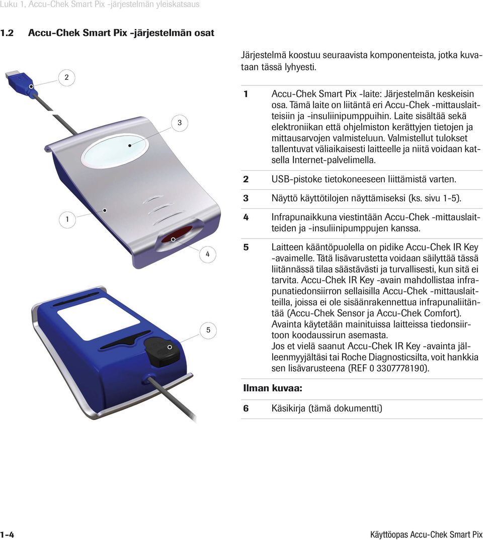 Laite sisältää sekä elektroniikan että ohjelmiston kerättyjen tietojen ja mittausarvojen valmisteluun.