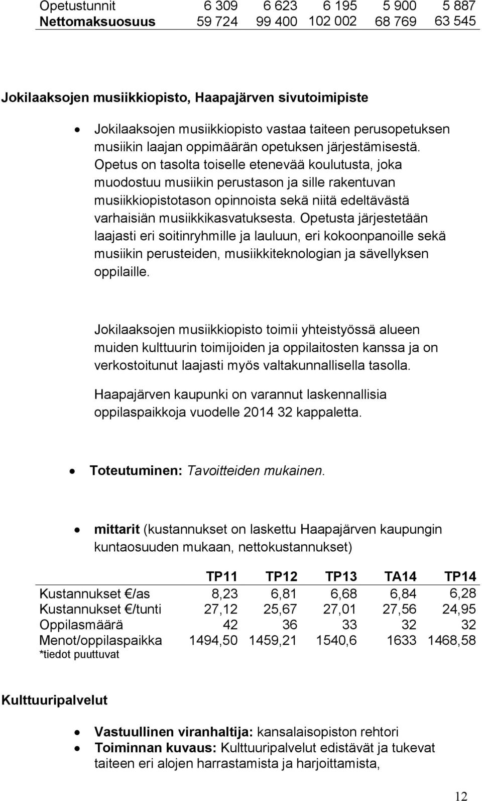 Opetus on tasolta toiselle etenevää koulutusta, joka muodostuu musiikin perustason ja sille rakentuvan musiikkiopistotason opinnoista sekä niitä edeltävästä varhaisiän musiikki kasvatuksesta.