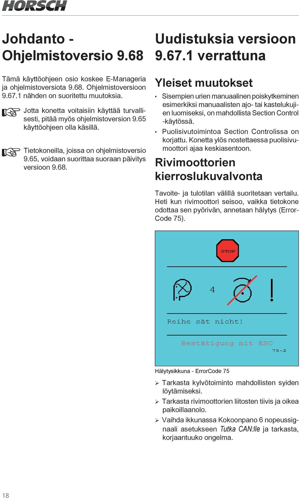 65, voidaan suorittaa suoraan päivitys versioon 9.68.