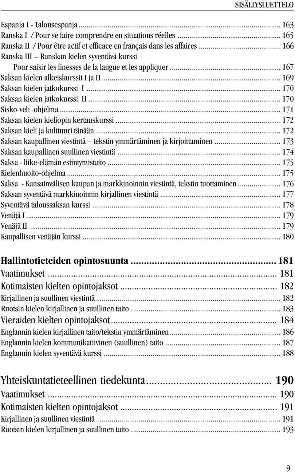 .. 170 Saksan kielen jatkokurssi II... 170 Sisko-veli -ohjelma... 171 Saksan kielen kieliopin kertauskurssi... 172 Saksan kieli ja kulttuuri tänään.