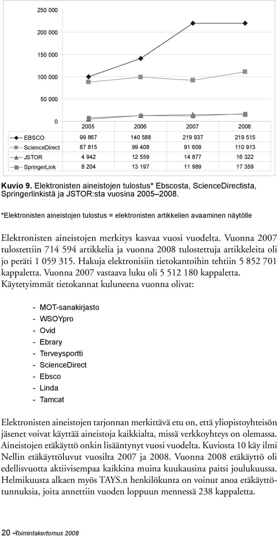 *Elektronisten aineistojen tulostus = elektronisten artikkelien avaaminen näytölle Elektronisten aineistojen merkitys kasvaa vuosi vuodelta.