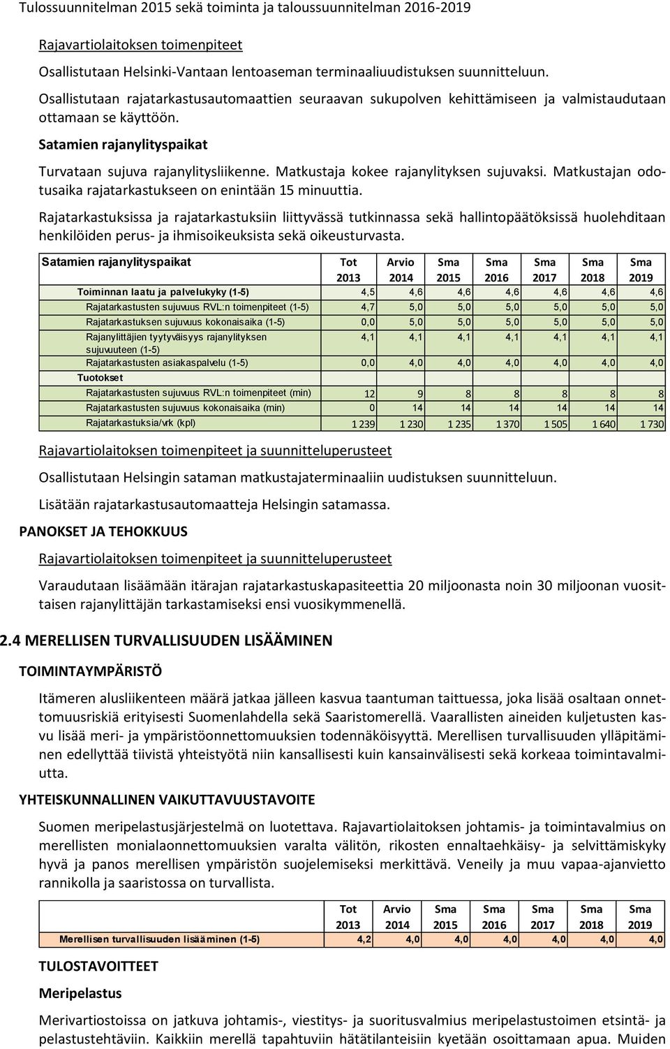 Matkustaja kokee rajanylityksen sujuvaksi. Matkustajan odotusaika rajatarkastukseen on enintään 15 minuuttia.