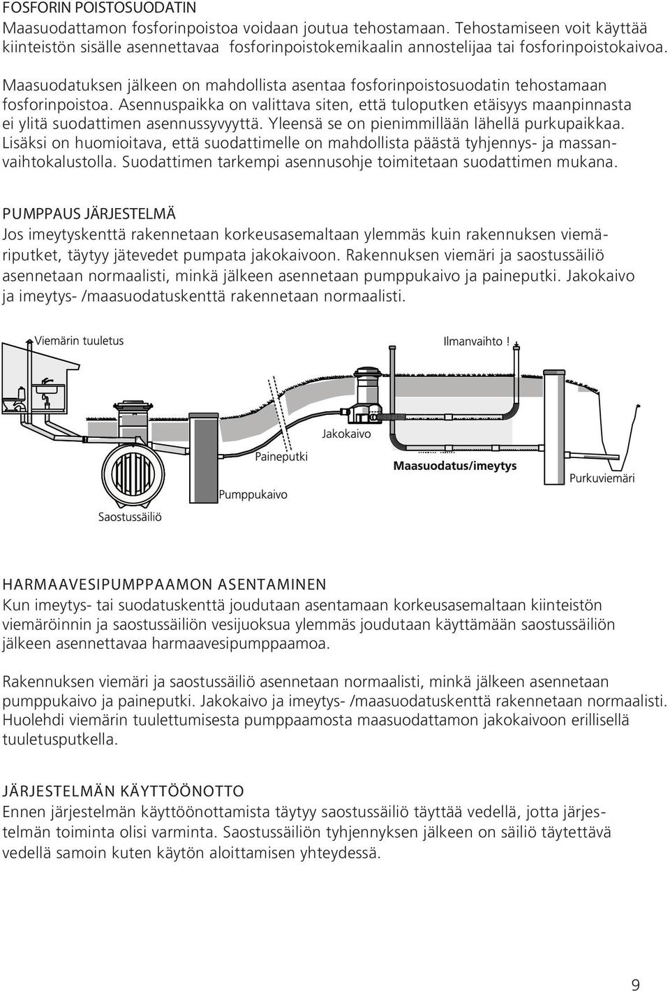 Maasuodatuksen jälkeen on mahdollista asentaa fosforinpoistosuodatin tehostamaan fosforinpoistoa.