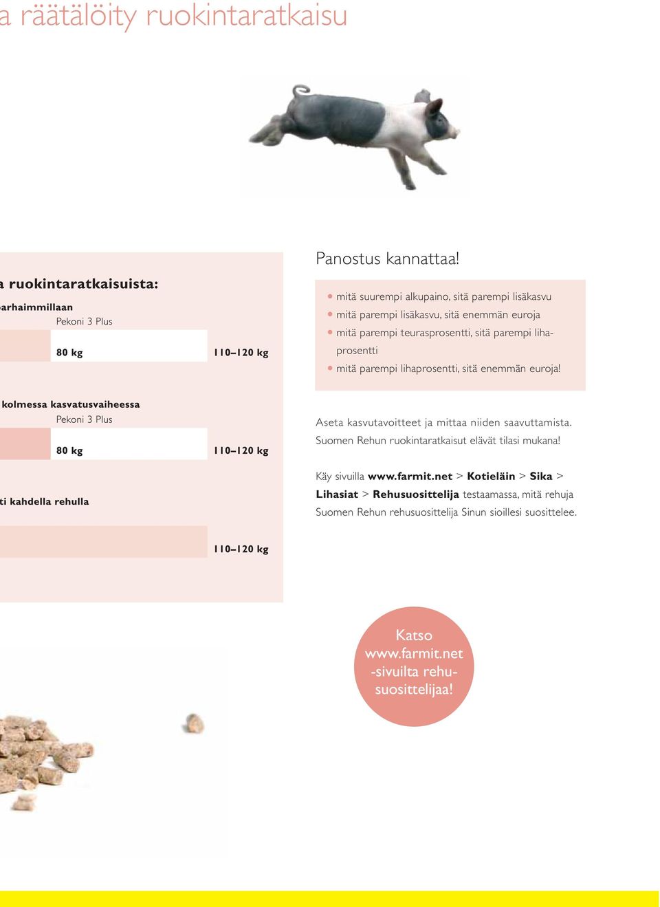 lihaprosentti mitä parempi lihaprosentti, sitä enemmän euroja! Aseta kasvutavoitteet ja mittaa niiden saavuttamista.