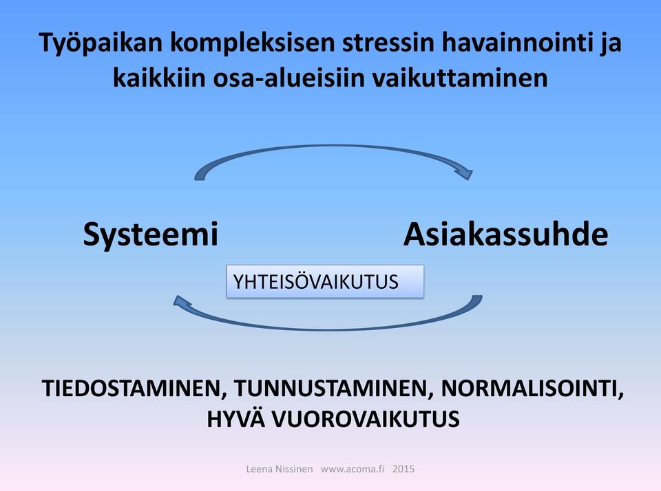 Systeemi YHTEISÖVAIKUTUS Asiakassuhde