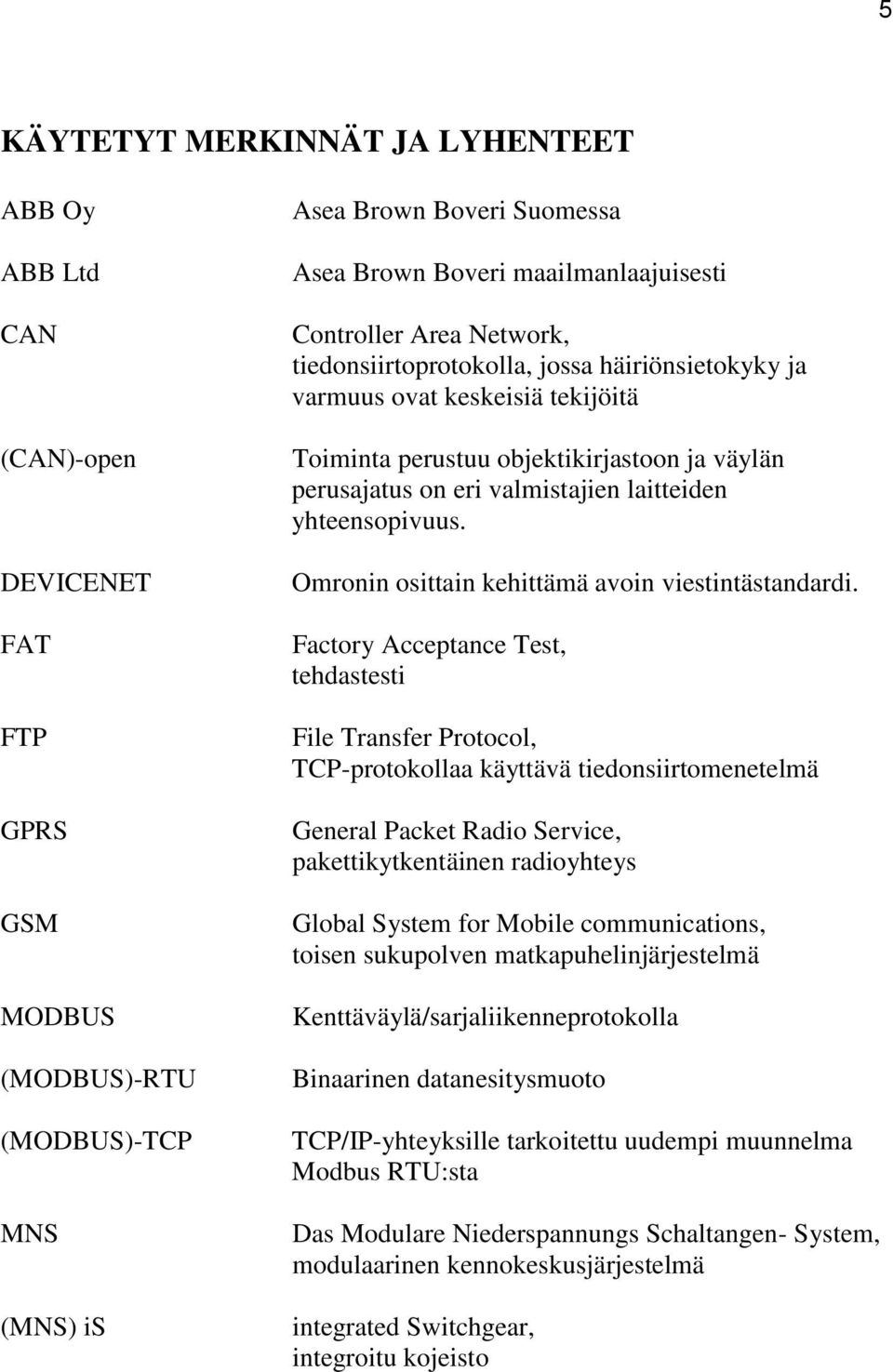 valmistajien laitteiden yhteensopivuus. Omronin osittain kehittämä avoin viestintästandardi.