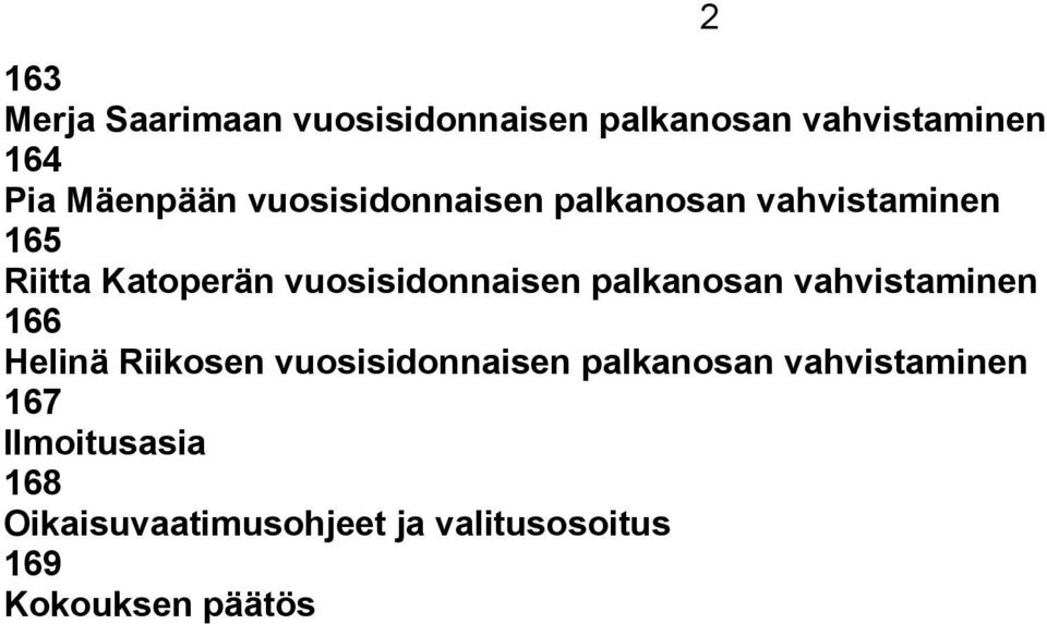 palkanosan vahvistaminen 166 Helinä Riikosen vuosisidonnaisen palkanosan