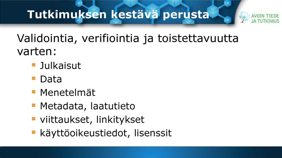 Julkaisut Data Menetelmät Metadata,