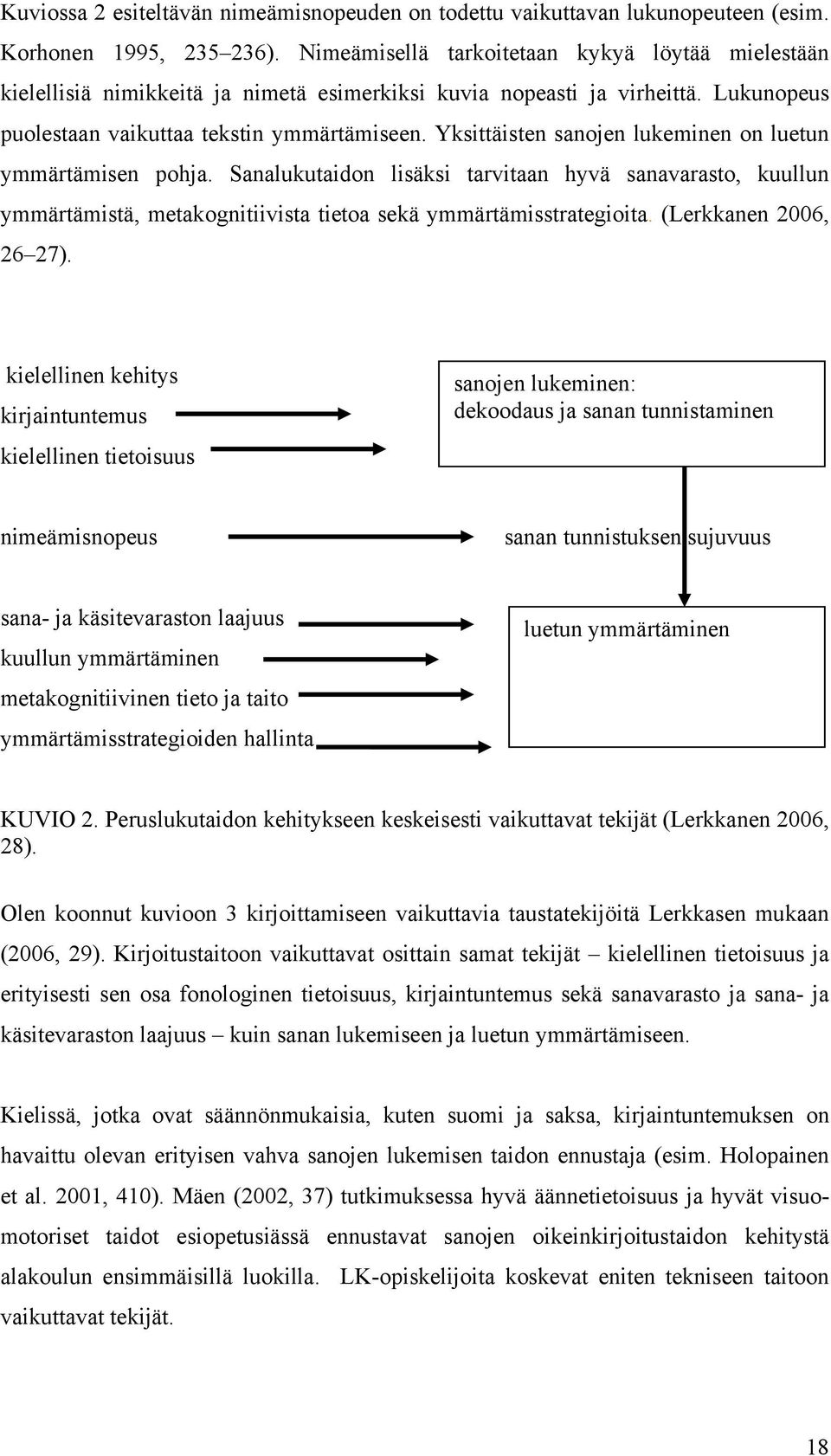 Yksittäisten sanojen lukeminen on luetun ymmärtämisen pohja. Sanalukutaidon lisäksi tarvitaan hyvä sanavarasto, kuullun ymmärtämistä, metakognitiivista tietoa sekä ymmärtämisstrategioita.