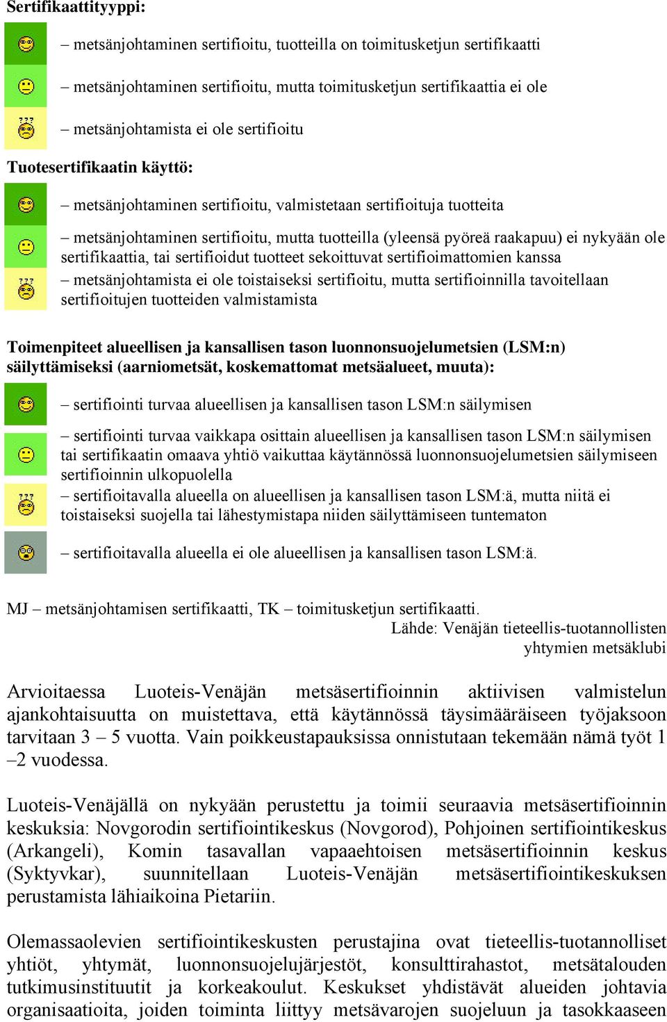 sertifikaattia, tai sertifioidut tuotteet sekoittuvat sertifioimattomien kanssa metsänjohtamista ei ole toistaiseksi sertifioitu, mutta sertifioinnilla tavoitellaan sertifioitujen tuotteiden