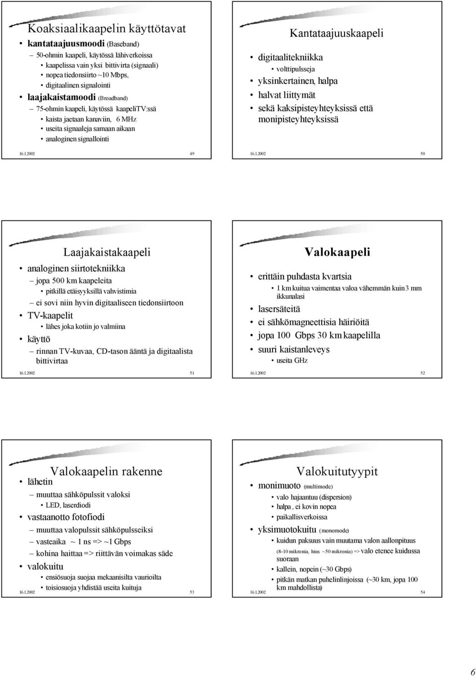 .00 49 Kantataajuuskaapeli digitaalitekniikka volttipulsseja yksinkertainen, halpa halvat liittymät sekä kaksipisteyhteyksissä että monipisteyhteyksissä 6.