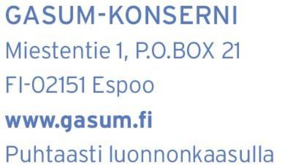 BOX 21 FI-02151 Espoo