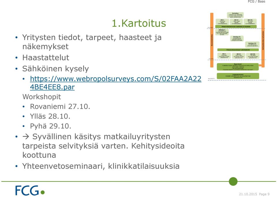 10. Ylläs 28.10. Pyhä 29.10. Syvällinen käsitys matkailuyritysten tarpeista selvityksiä varten.