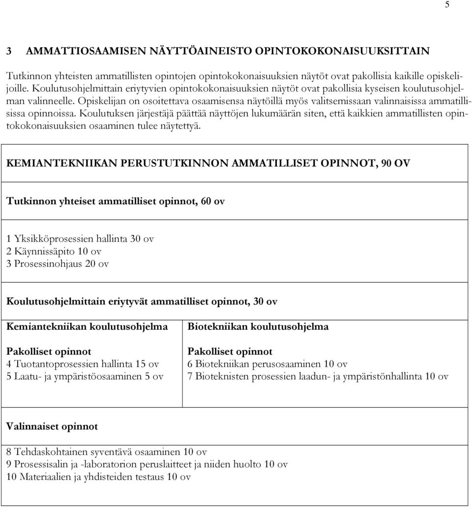 Opiskelijan on osoitettava osaamisensa näytöillä myös valitsemissaan valinnaisissa ammatillisissa opinnoissa.