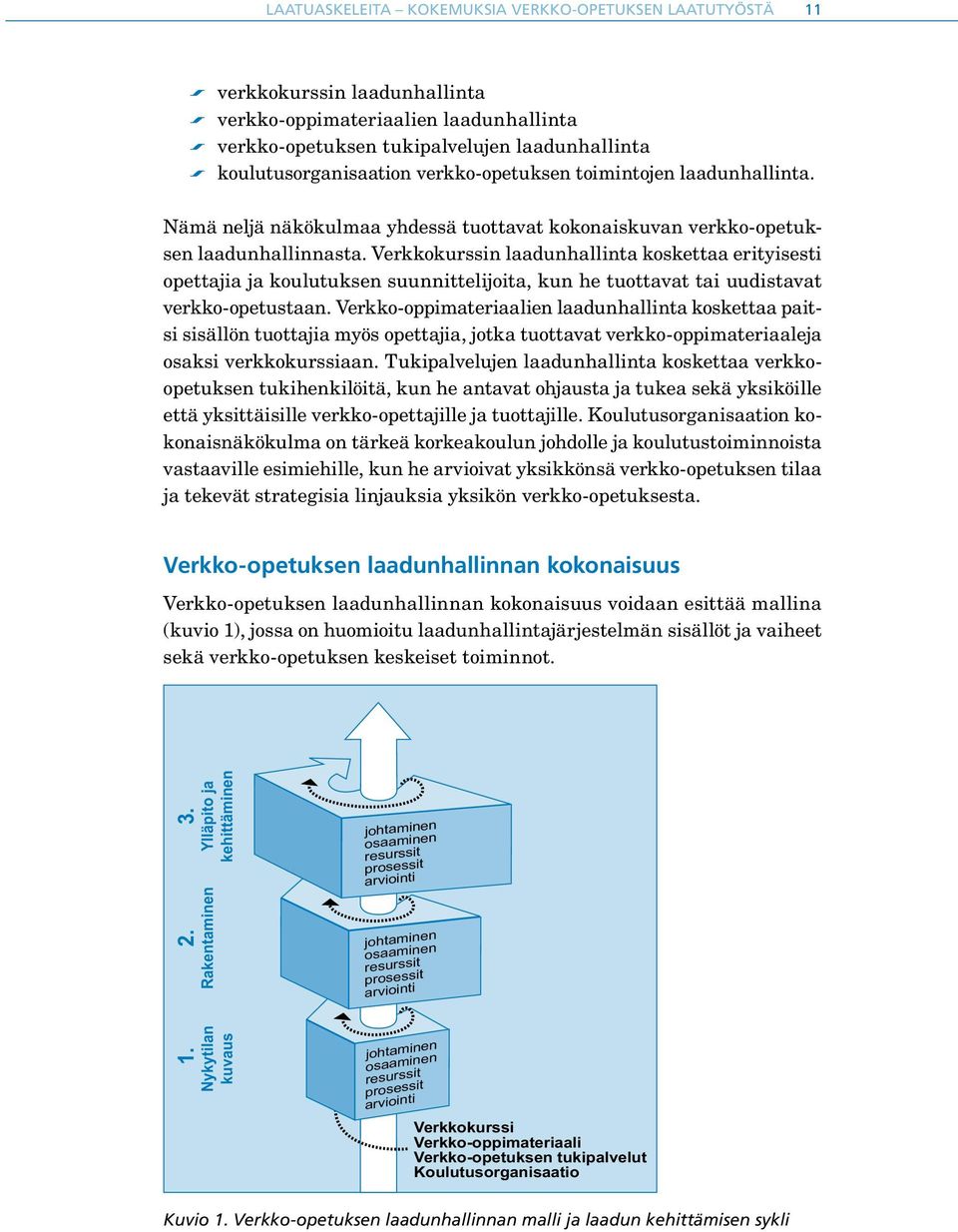 Verkkokurssin laadunhallinta koskettaa erityisesti opettajia ja koulutuksen suunnittelijoita, kun he tuottavat tai uudistavat verkko-opetustaan.