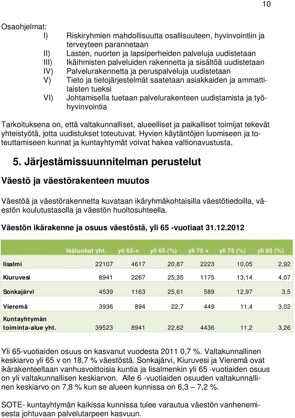 palvelurakenteen uudistamista ja työhyvinvointia Tarkoituksena on, että valtakunnalliset, alueelliset ja paikalliset toimijat tekevät yhteistyötä, jotta uudistukset toteutuvat.
