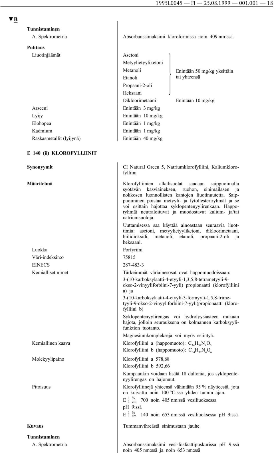 Natriumklorofylliini, Kaliumklorofylliini Klorofylliinien alkalisuolat saadaan saippuoimalla syötävän kasviaineksen, ruohon, sinimailasen ja nokkosen luonnollisten kantojen liuotinuutetta.