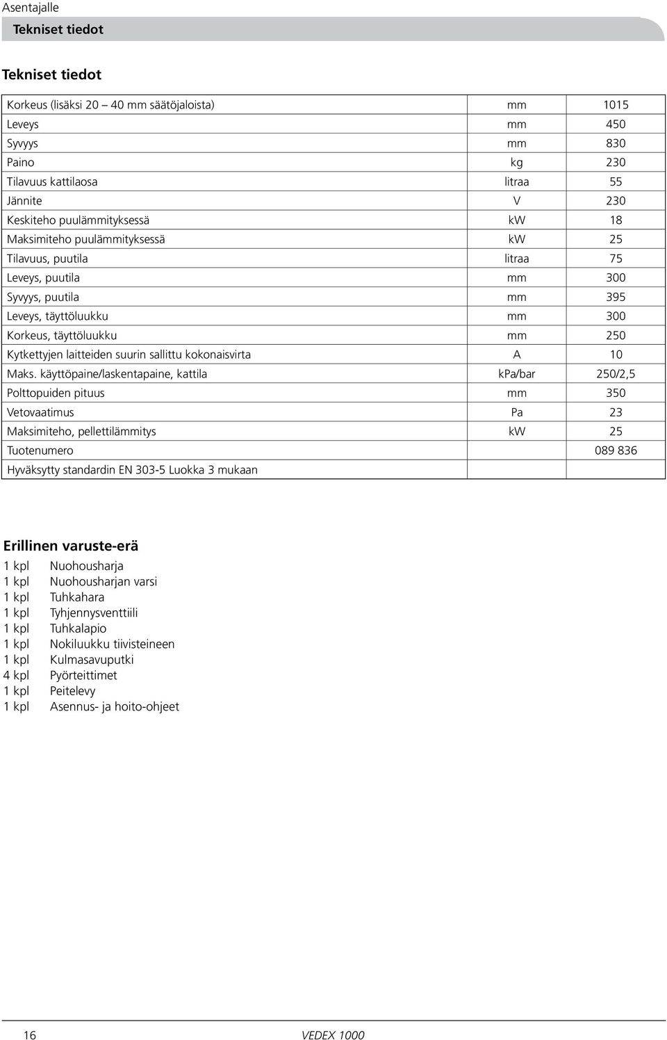 Kytkettyjen laitteiden suurin sallittu kokonaisvirta A 10 Maks.