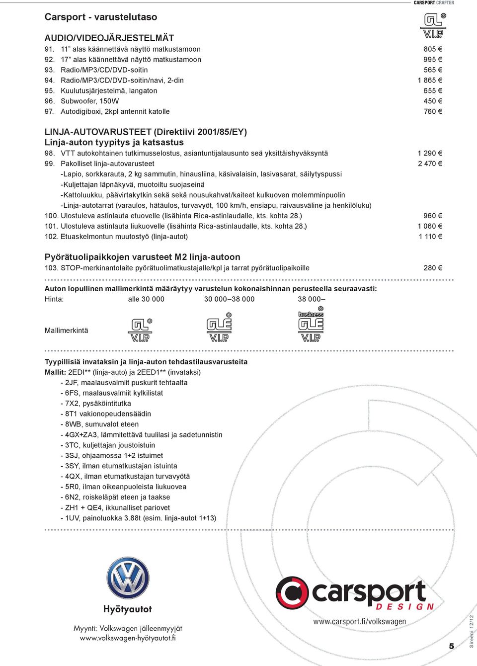 Autodigiboxi, 2kpl antennit katolle 760 LINJA-AUTOVARUSTEET (Direktiivi 2001/85/EY) Linja-auton tyypitys ja katsastus 98.