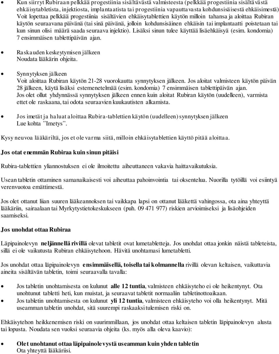 tai implantaatti poistetaan tai kun sinun olisi määrä saada seuraava injektio). Lisäksi sinun tulee käyttää lisäehkäisyä (esim. kondomia) 7 ensimmäisen tablettipäivän ajan.