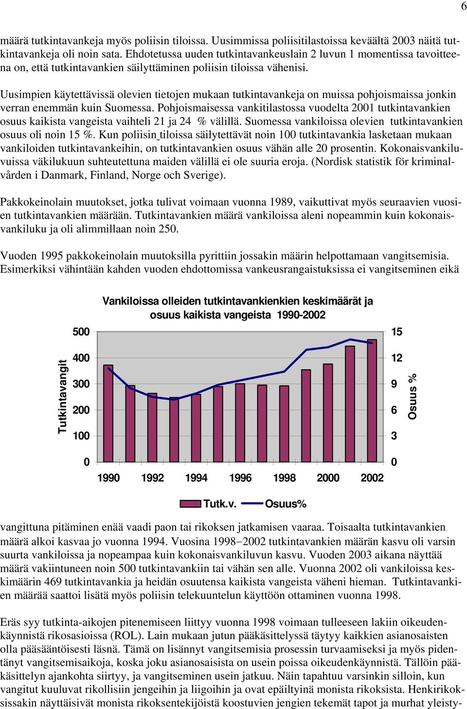 Uusimpien käytettävissä olevien tietojen mukaan tutkintavankeja on muissa pohjoismaissa jonkin verran enemmän kuin Suomessa.