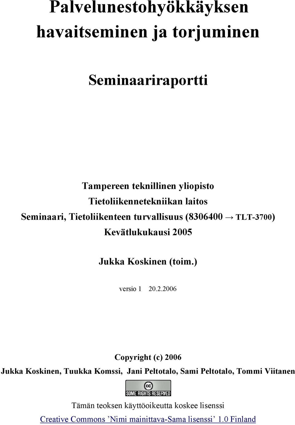 Jukka Koskinen (toim.) versio 1 20