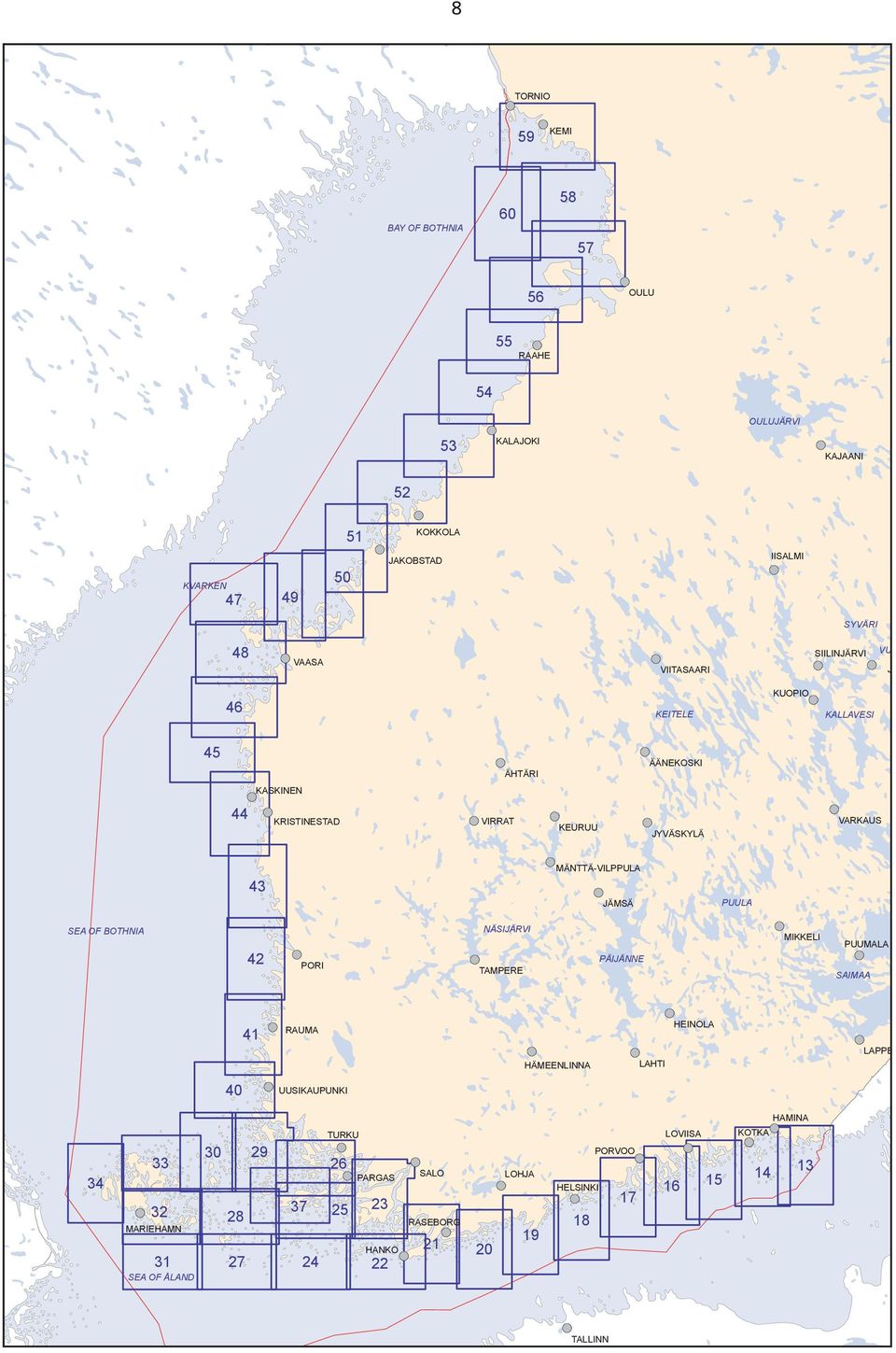 SIILINJÄRVI KRISTINESTAD LAPPEE MÄNTTÄ-VILPPULA HÄMEENLINNA VIRRAT SEA OF ÅLAND BAY OF BOTHNIA PUULA SYVÄRI SAIMAA KVARKEN KEITELE PÄIJÄNNE OULUJÄRVI VUO