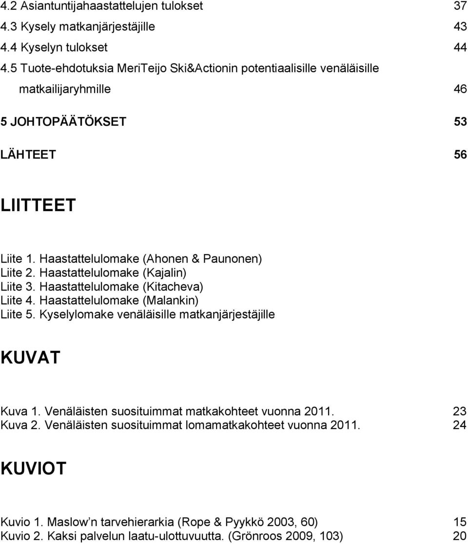 Haastattelulomake (Ahonen & Paunonen) Liite 2. Haastattelulomake (Kajalin) Liite 3. Haastattelulomake (Kitacheva) Liite 4. Haastattelulomake (Malankin) Liite 5.