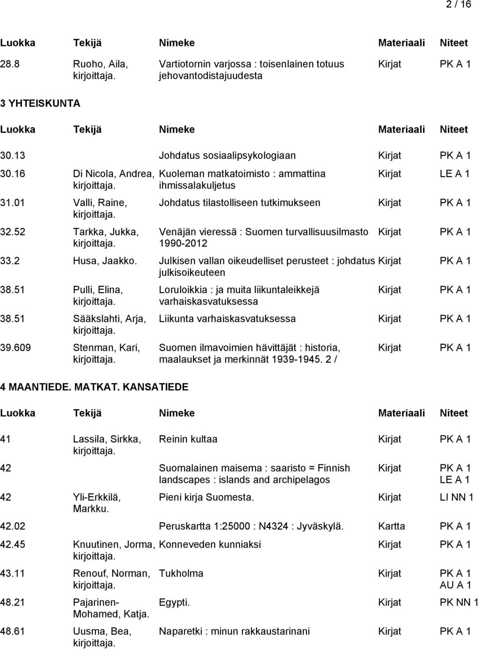 Julkisen vallan oikeudelliset perusteet : johdatus julkisoikeuteen 38.51 Pulli, Elina, 38.51 Sääkslahti, Arja, 39.609 Stenman, Kari, 4 MAANTIEDE. MATKAT.