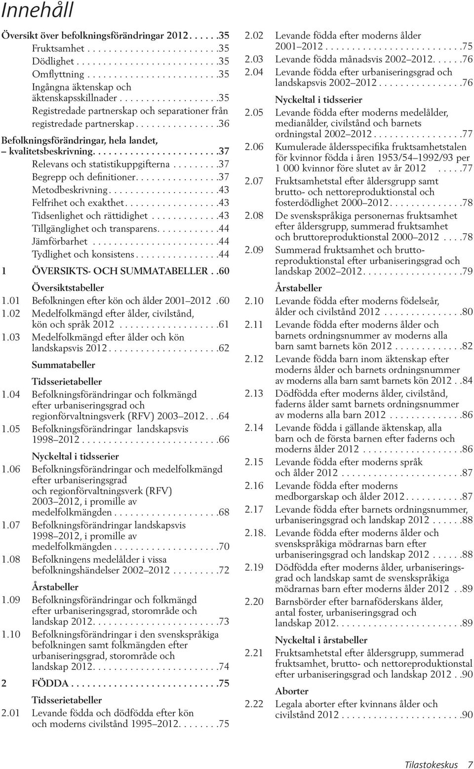 .......................37 Relevans och statistikuppgifterna.........37 Begrepp och definitioner................37 Metodbeskrivning.....................43 Felfrihet och exakthet.